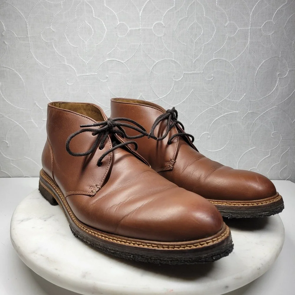 Johnston & Murphy Calder Leather Chukka Boots Mens 10.5 Brown Preppy Casual